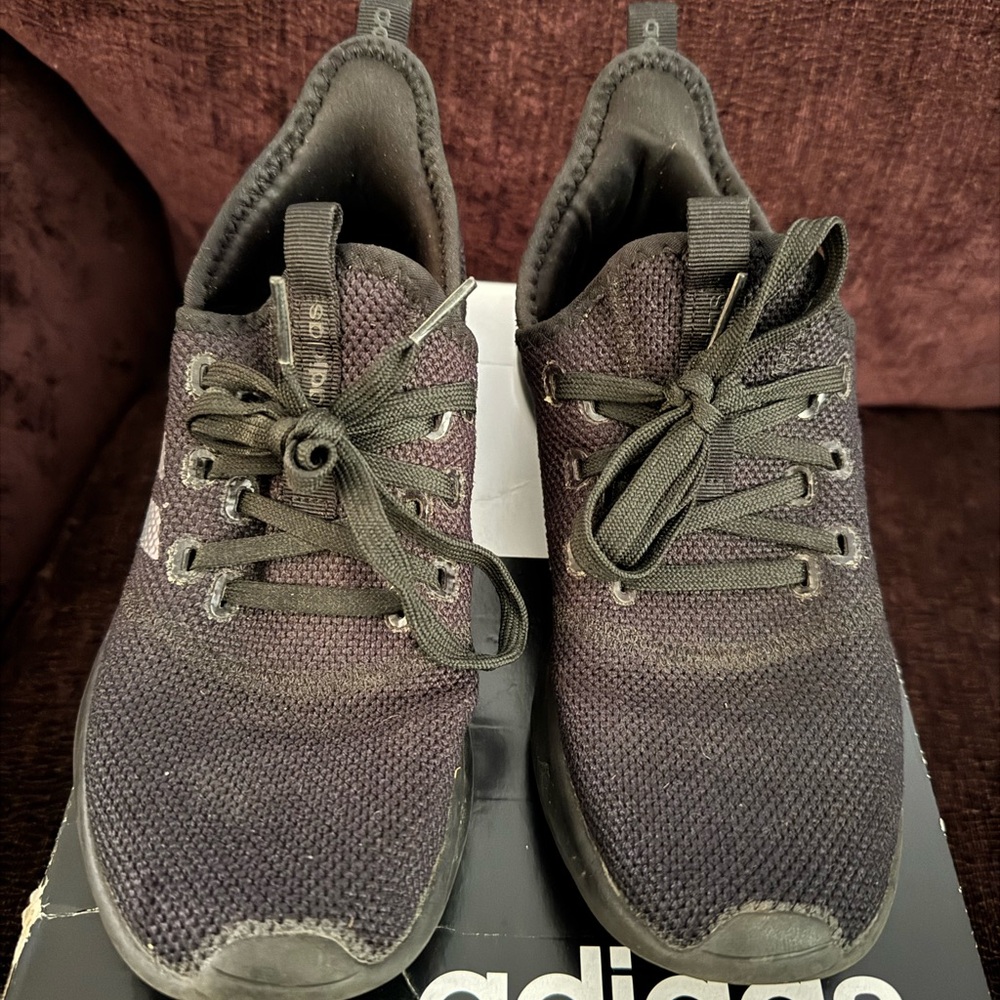 adidas Women's Black Knit Lace-Up Athletic Sneakers